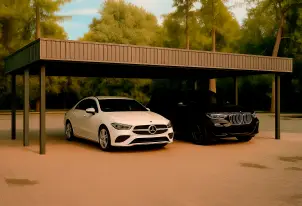 Навес для двух автомобилей