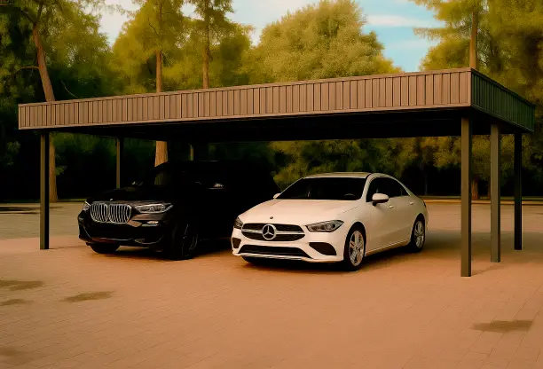 Навес для двух автомобилей